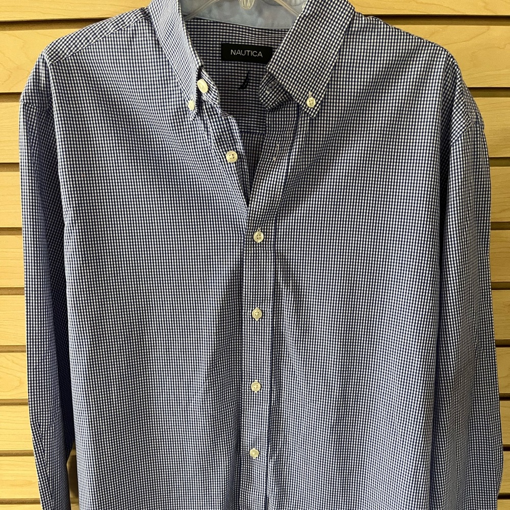 Nautica Mens Button Down Shirt Size L 16.5 Collar